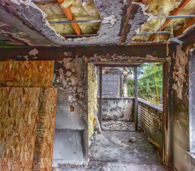 Nesbit fire damage building interior